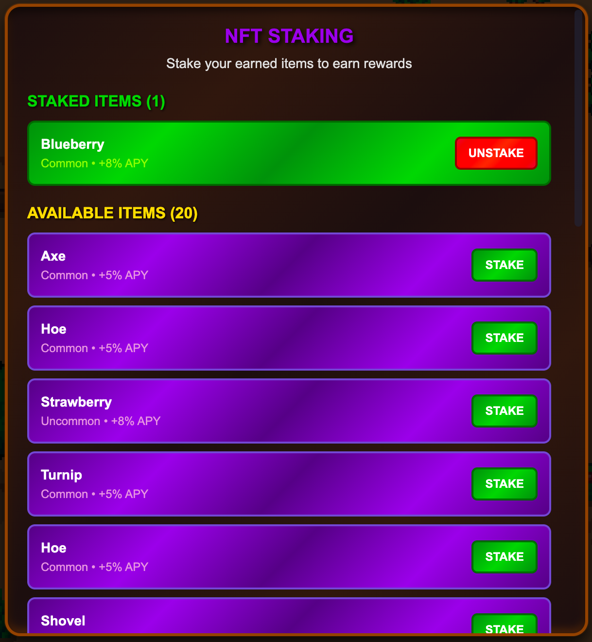 Greendale Staking System